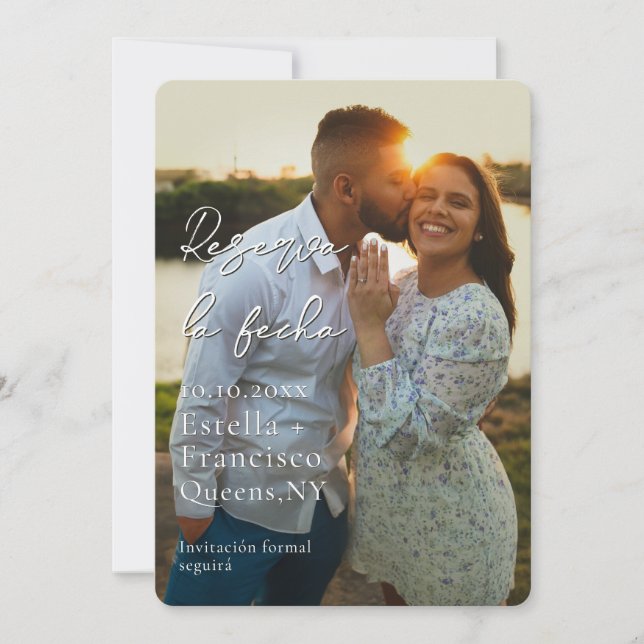 Reservar la fecha Romántica y Elegante Save The Date (Front)