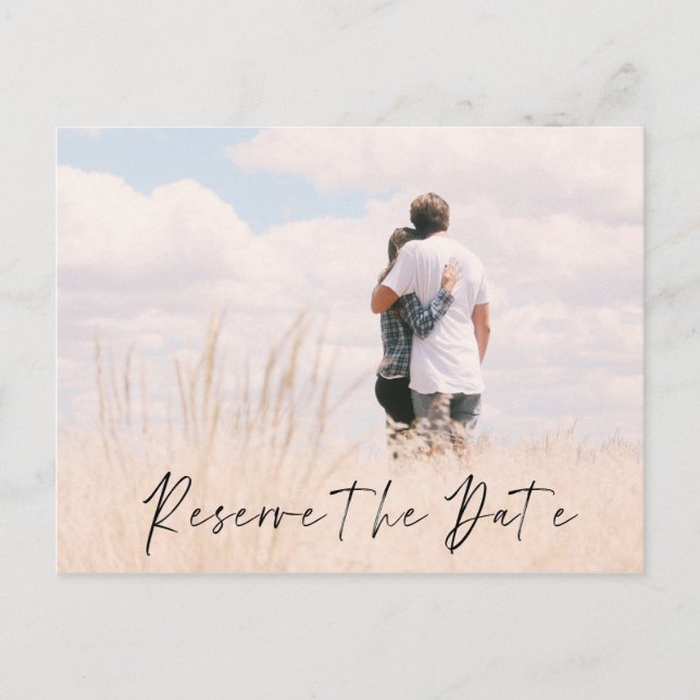 Reserve the Date Photo Wedding Date Announcement Postcard (Front)