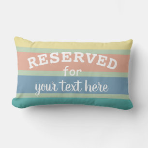 reserved add your text to personalise stripes lumbar cushion