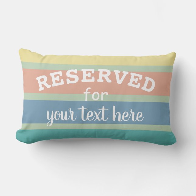reserved add  your text to personalise stripes lumbar cushion (Front)