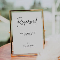 Reserved Bride's family Sign Template