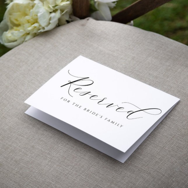  Reserved Card Tent Elegant Romantic Wedding (Elegant Wedding Reserved Sign Tent - Folding Reserved Cards)