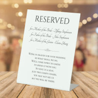 Reserved Chair With Names In Memory Of Wedding