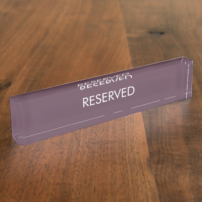 Reserved, customise, change name text eggplant nameplate (Side)