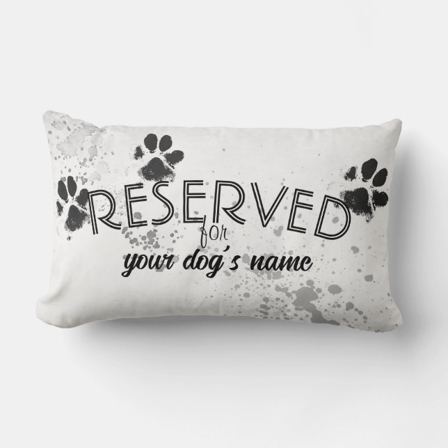reserved for add your dog name on paw print design lumbar cushion (Front)