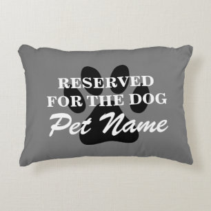 Reserved for dog gray paw print custom decorative cushion