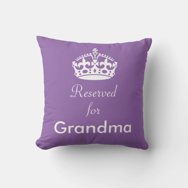 Reserved for Grandma (or any name) Crown Cushion (Front)