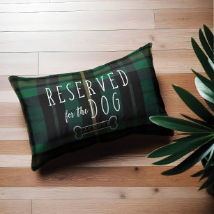 Reserved For The Dog Forest Green Plaid Pattern Pet Bed