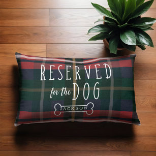 Reserved For The Dog Red & Plaid Pattern Pet Bed