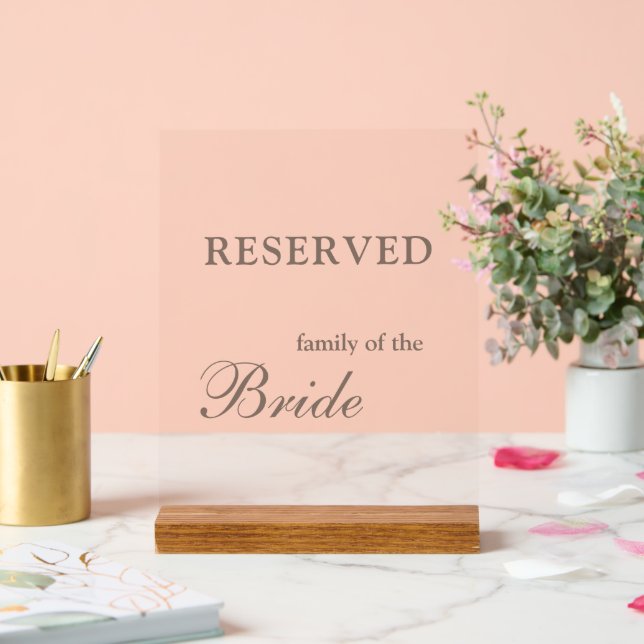 Reserved for the family tabletop sign (Wedding)