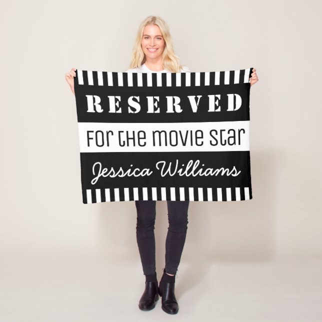 Reserved for the Movie Star Personalised Funny Fleece Blanket (In Situ)