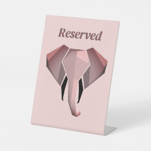 Reserved Geometrics Elephant Head Pedestal Sign