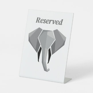 Reserved Geometrics Elephant Head Pedestal Sign