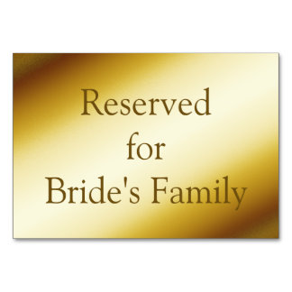 Reserved Graphic Gold Background Table Card