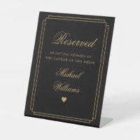 Reserved In Loving Memory Black And Gold Memorial
