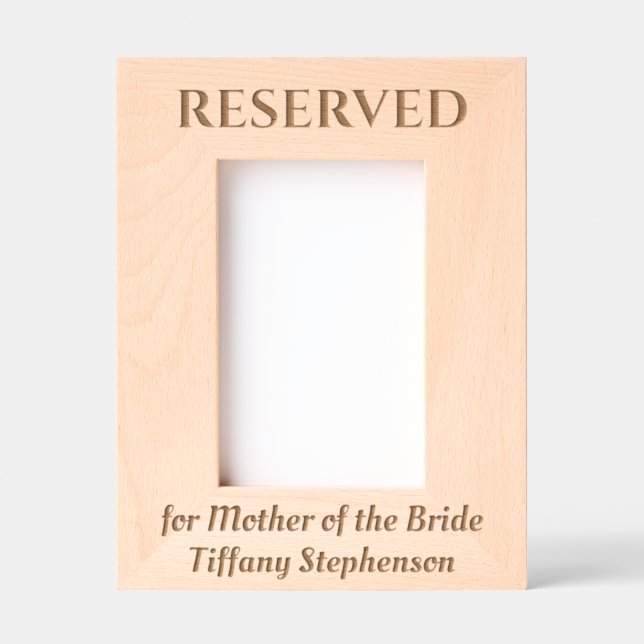 Reserved Mother of Bride Photo Memorial Wedding Etched Frames (Front)