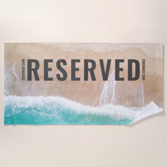 Reserved Mrs sea and sand gift summer holiday Beach Towel (Front)