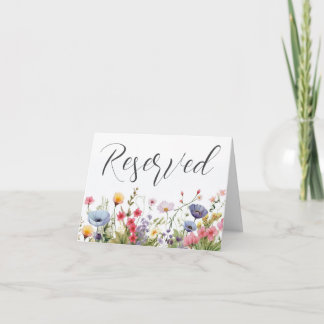 reserved note card tent sign