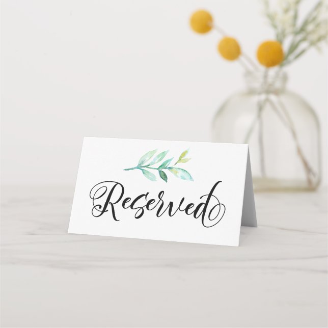Reserved Place Card Wedding Folded Table Card (Front)