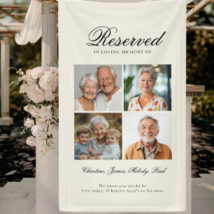 Reserved Seat - 4 Photo Memorial Beige Wedding Banner