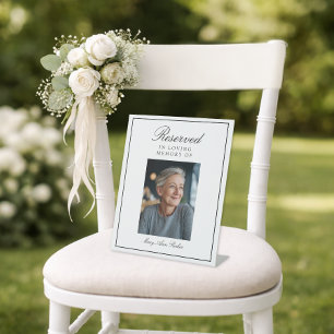 Reserved Seat Elegant Photo Wedding Memorial   Pedestal Sign
