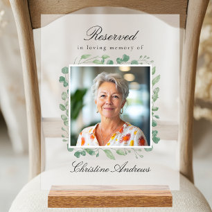 Reserved Seat - Eucalyptus Memorial Wedding Acrylic Sign