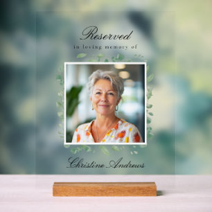 Reserved Seat - Eucalyptus Memorial Wedding Photo Acrylic Sign