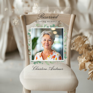Reserved Seat - Eucalyptus Memorial Wedding Photo Acrylic Sign