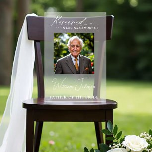 Reserved Seat Family Wedding Memorial Photo  Acrylic Sign