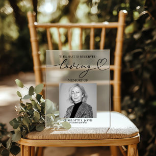 Reserved Seat Memorial Wedding Photo Sign Plaque