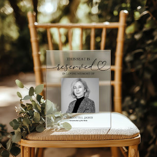 Reserved Seat Memorial Wedding Photo Sign Plaque