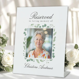 Reserved Seat - Photo Eucalyptus Memorial Wedding Pedestal Sign