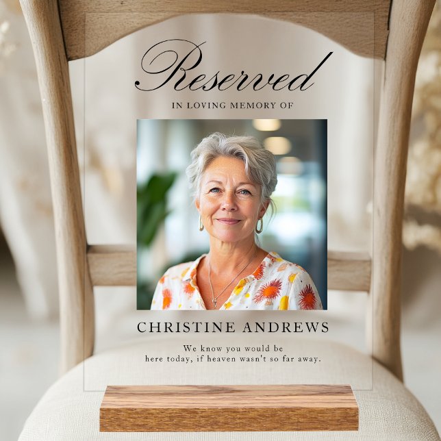 Reserved Seat - Photo Memorial Wedding Acrylic Sign (Creator Uploaded)