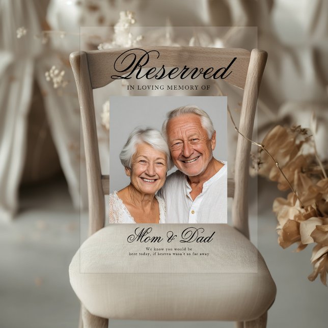 Reserved Seat - Photo Memorial Wedding Photo Acrylic Sign (Reserved Seat - Photo Memorial Wedding Photo Acrylic Sign)