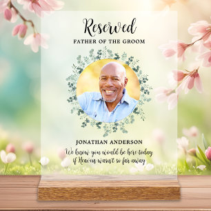 Reserved Seat Photo Wedding Greenery Memorial Acrylic Sign