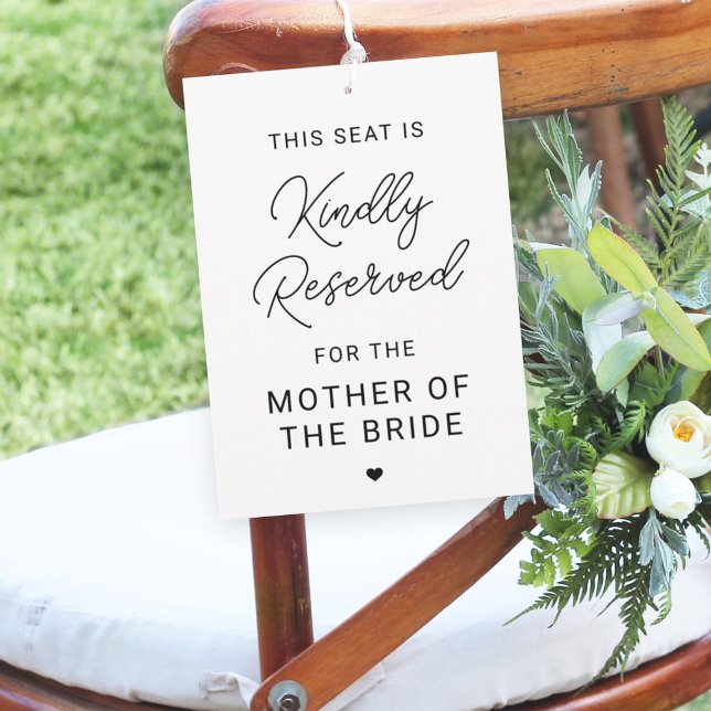 Reserved Seat Wedding Ceremony Chair Sign Invitation (Creator Uploaded)