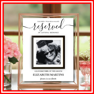 Reserved Seat Wedding Chair Sign Deceased Photo