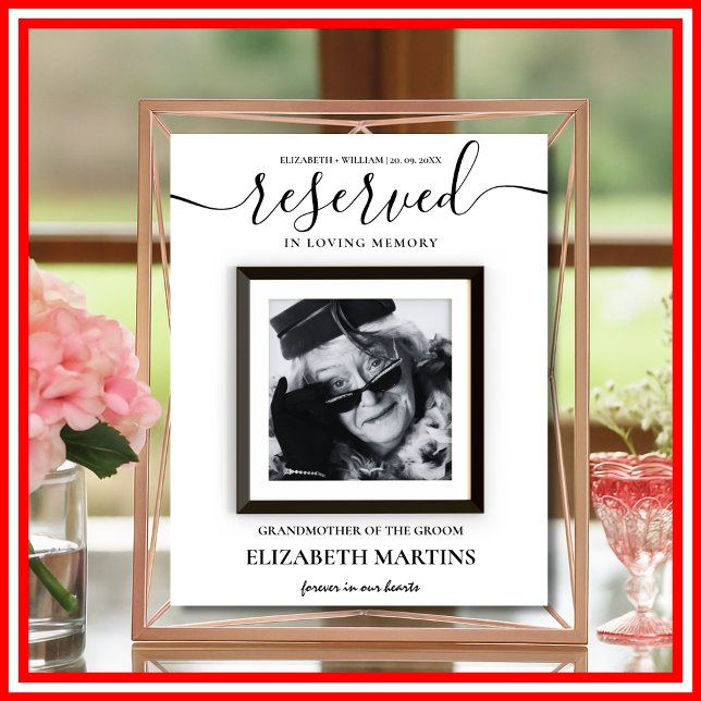 Reserved Seat Wedding Chair Sign Deceased Photo  (Creator Uploaded)