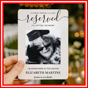 Reserved Seat Wedding Chair Sign Deceased Photo  Invitation