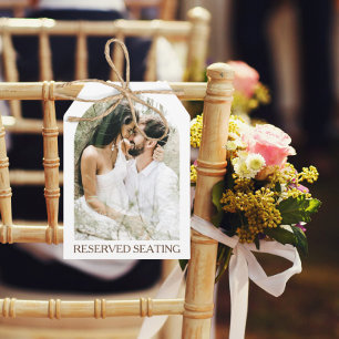 Reserved Seating Arched Photo Wedding Large Tag