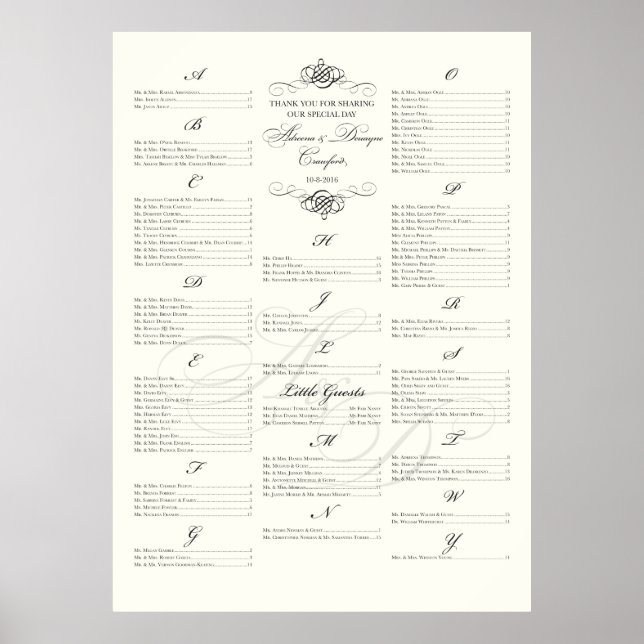 ***RESERVED*** Seating Chart for Adreena+Deuayne (Front)
