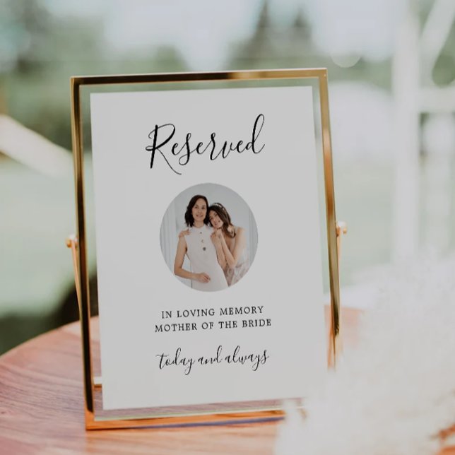 Reserved Seating In Loving Memory Sign, Minimalist Pedestal Sign (Reserved Seating In Loving Memory Sign, Minimalist Pedestal Sign)