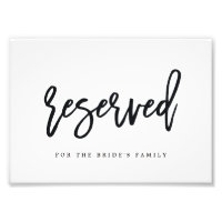 Reserved Sign Choose Your Size Brushed Calligraphy
