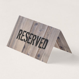 Reserved Table Card - Rustic Wood