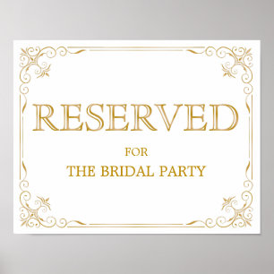 Reserved Table Wedding Sign   Modern Calligraphy
