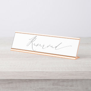 Reserved Wedding Reception Rose Gold Metal Sign