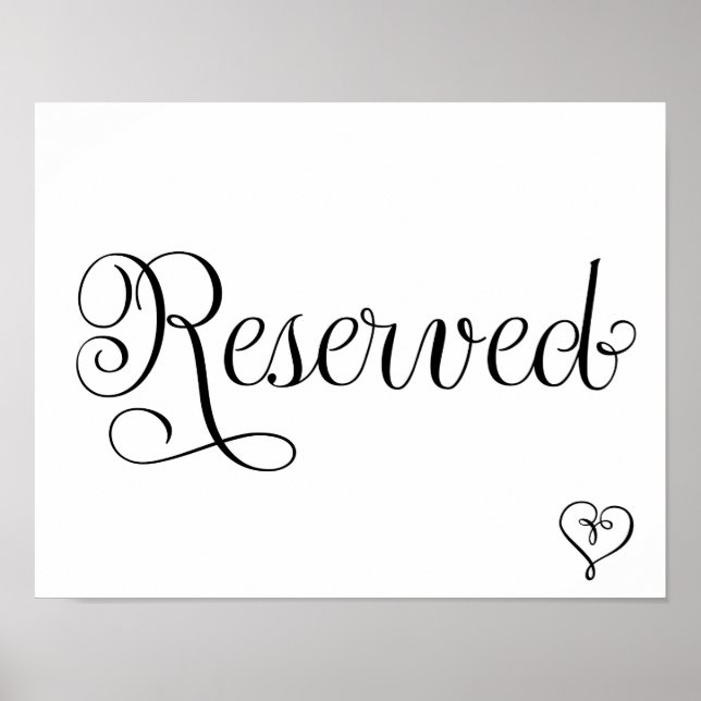 Reserved Wedding Sign (Front)
