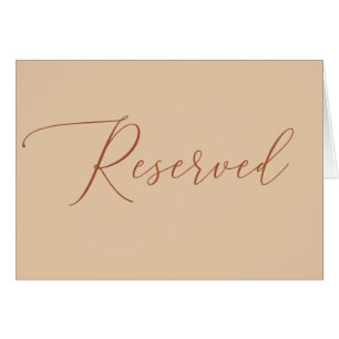 Reserved Wedding Sign Elegant Script Peach Sand
