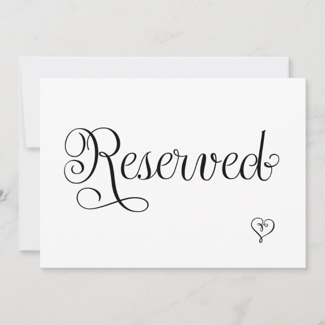 Reserved Wedding Sign, Invitation (Front)