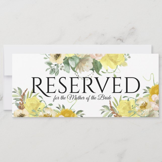Reserved Yellow Floral Invitation (Front)